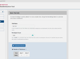 A clinical trial randomization tool offered by the National Cancer Institute