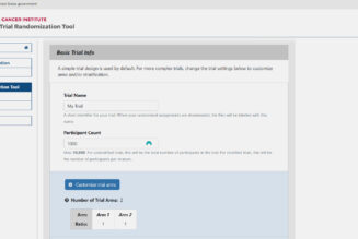 A clinical trial randomization tool offered by the National Cancer Institute